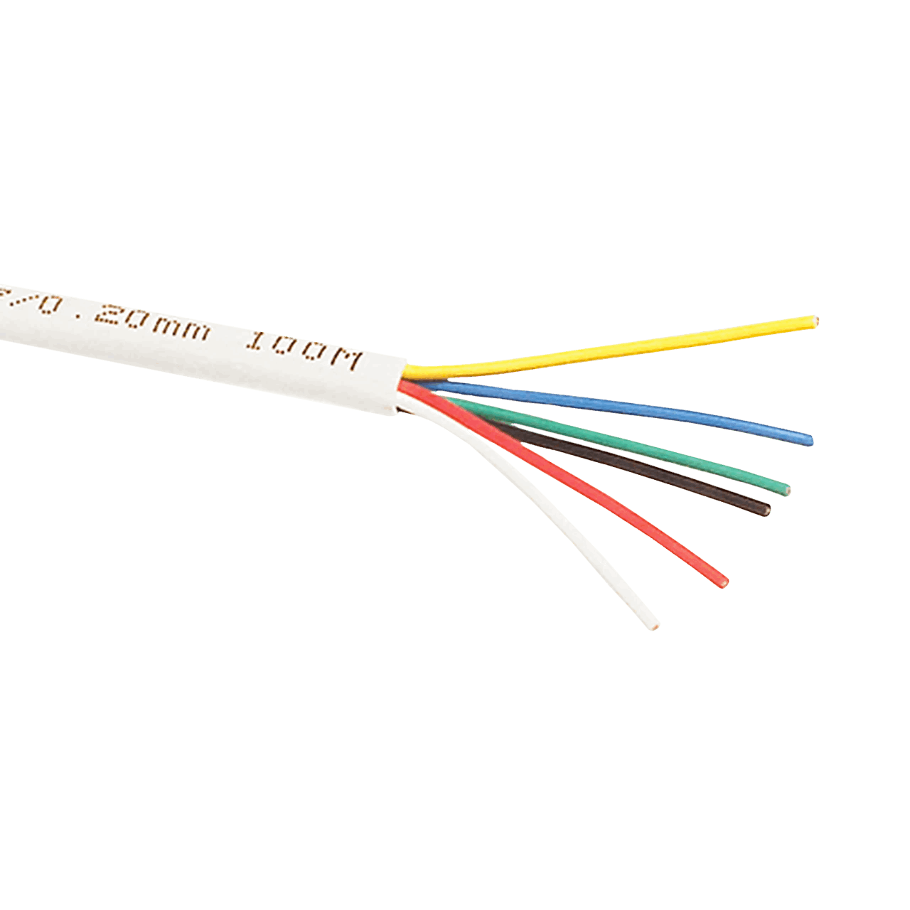 White 6 Core 14/020 Heavy Duty Cable (100 Meters)