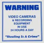 Video Warning Label Blue & White, Pack of 5